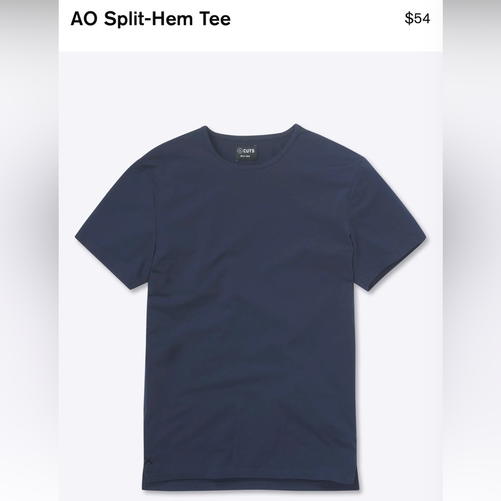 CUTS AO split hem tee XL pacific blue